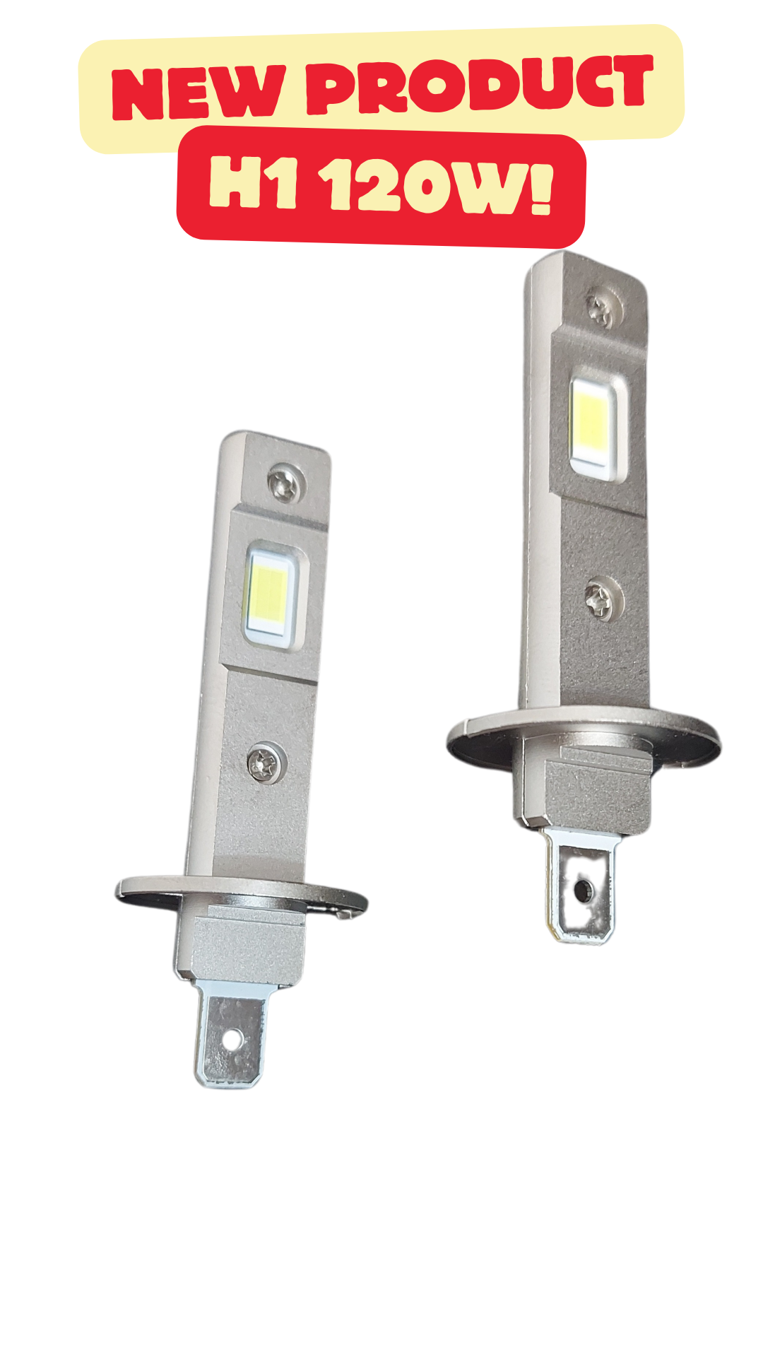 Set 2 becuri LED H1, 120W, 12V, lumina alb-rece, 6000k, 15000 lumeni - SoareOnline