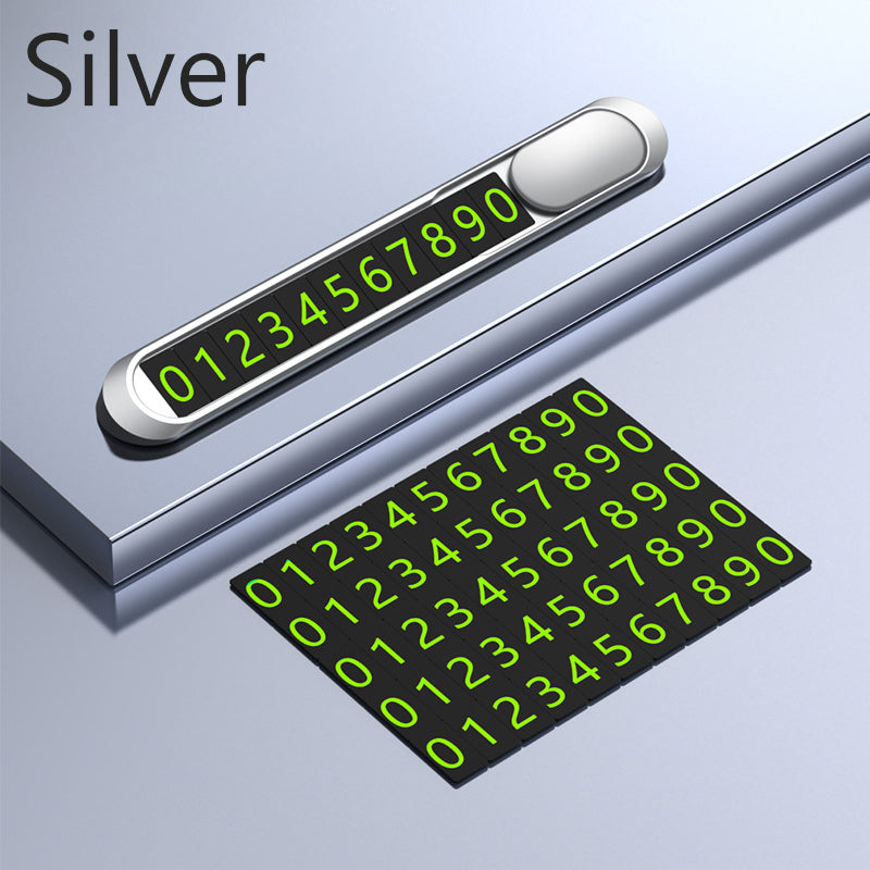 Suport afisaj numar de telefon pentru bord auto, metalic, cifre fluorescente, parcare, oprire temporara - SoareOnline