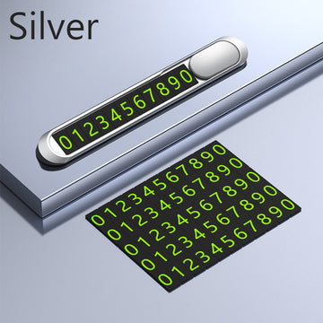 Suport afisaj numar de telefon pentru bord auto, metalic, cifre fluorescente, parcare, oprire temporara - SoareOnline