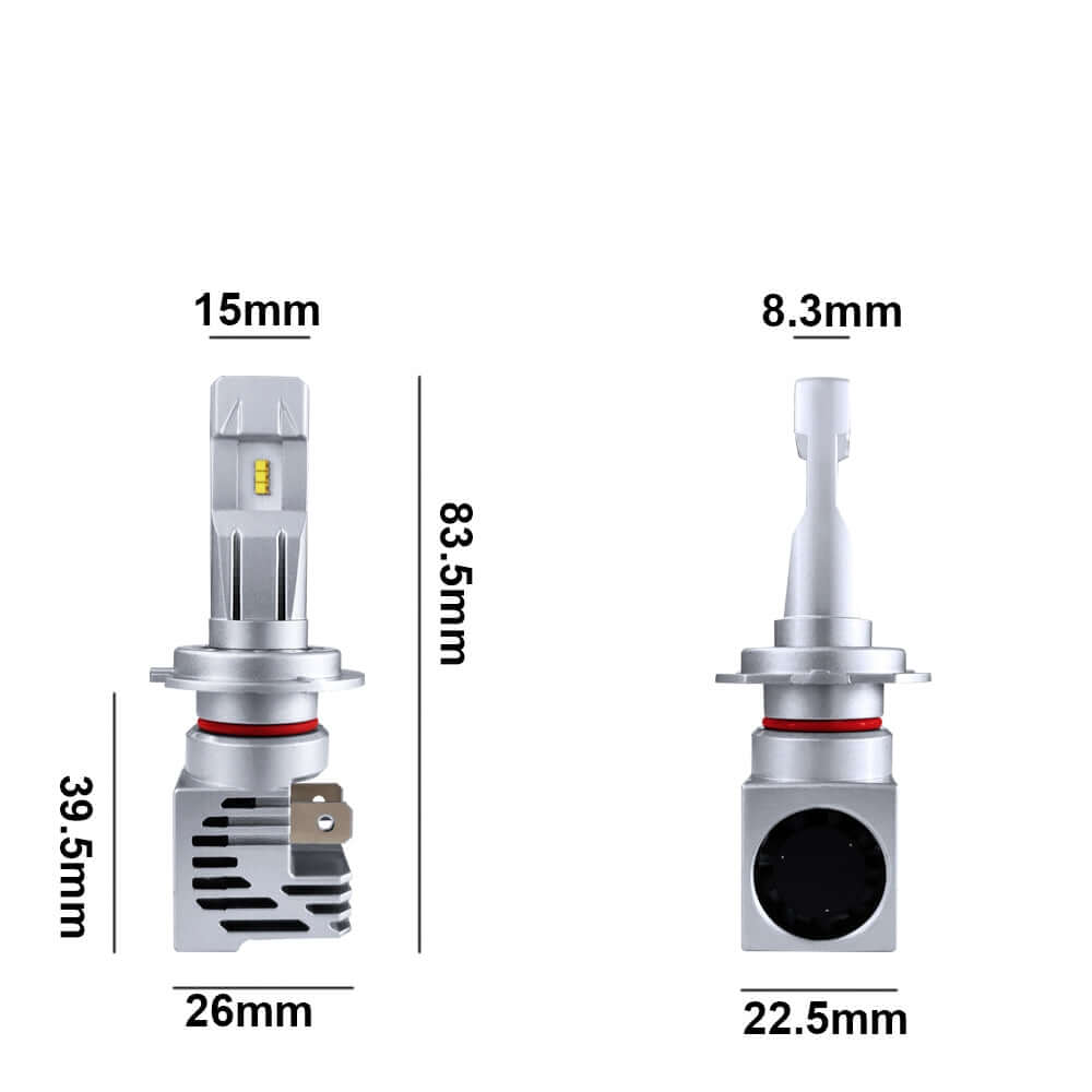 Kit 2 x Becuri LED H7, M3, 5000lm, 6500K, 12V 24V, 50W, Pentru Masina, Motocicleta, Camoiane