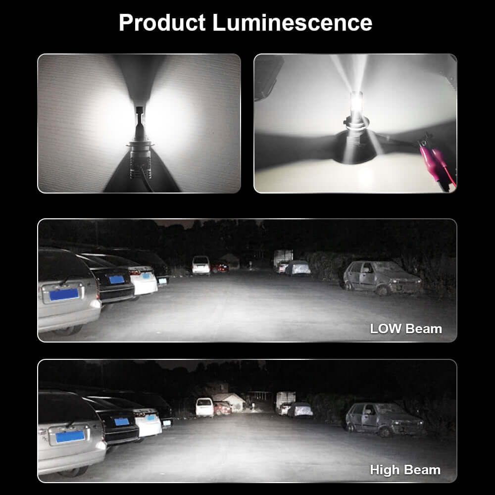 Kit 2 x Becuri LED H7, M3, 5000lm, 6500K, 12V 24V, 50W, Pentru Masina, Motocicleta, Camoiane