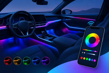 Lumini ambientale RGB cu aplicație pentru mașină