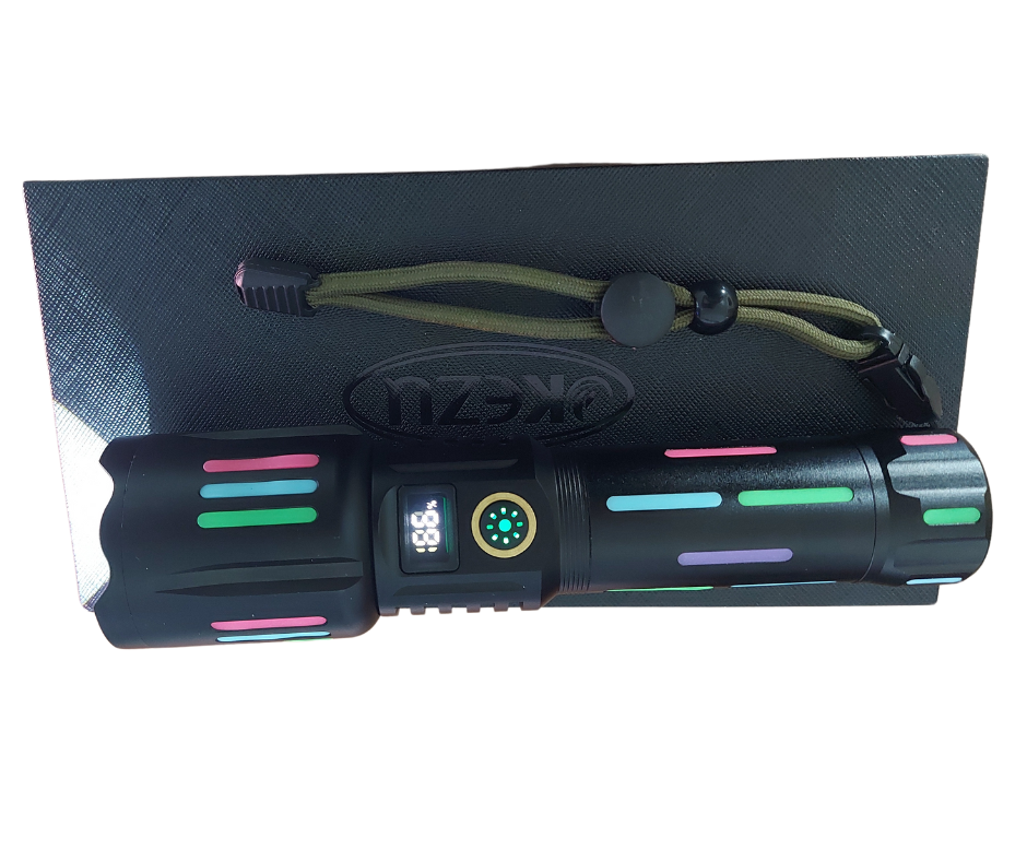Lanterna tactica profesionala 6500lm, 26650mah baterie, afiseaza nivelul bateriei, incarcare tip-C, Zoom - SoareOnline