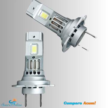 Becuri led auto H7 180W 6000k 20000 LM 1 la 1 cu halogen 12V