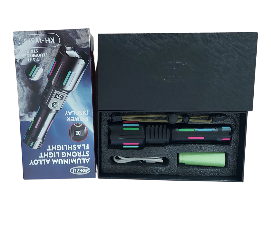 Lanterna tactica profesionala 6500lm, 26650mah baterie, afiseaza nivelul bateriei, incarcare tip-C, Zoom - SoareOnline