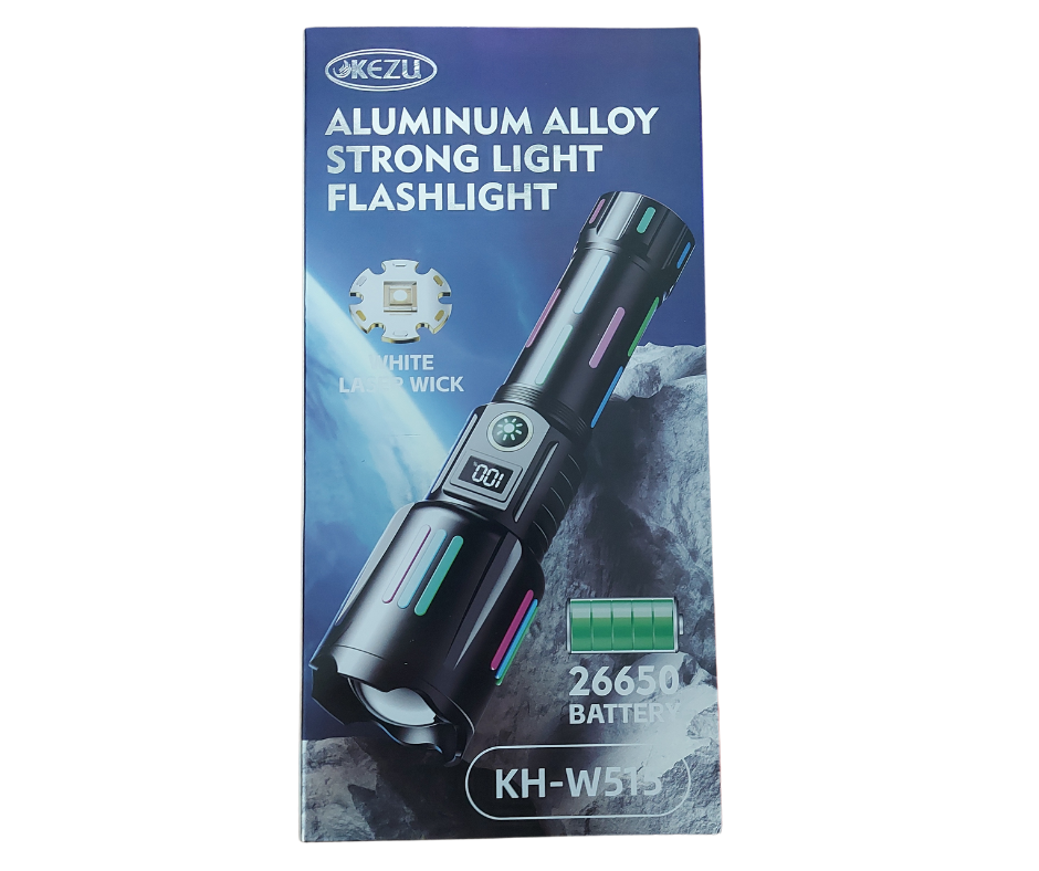 Lanterna tactica profesionala 6500lm, 26650mah baterie, afiseaza nivelul bateriei, incarcare tip-C, Zoom - SoareOnline