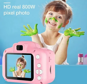 Aparat Foto Digital pentru Copii cu Card MicroSD 8GB Inclus Gratuit Roz