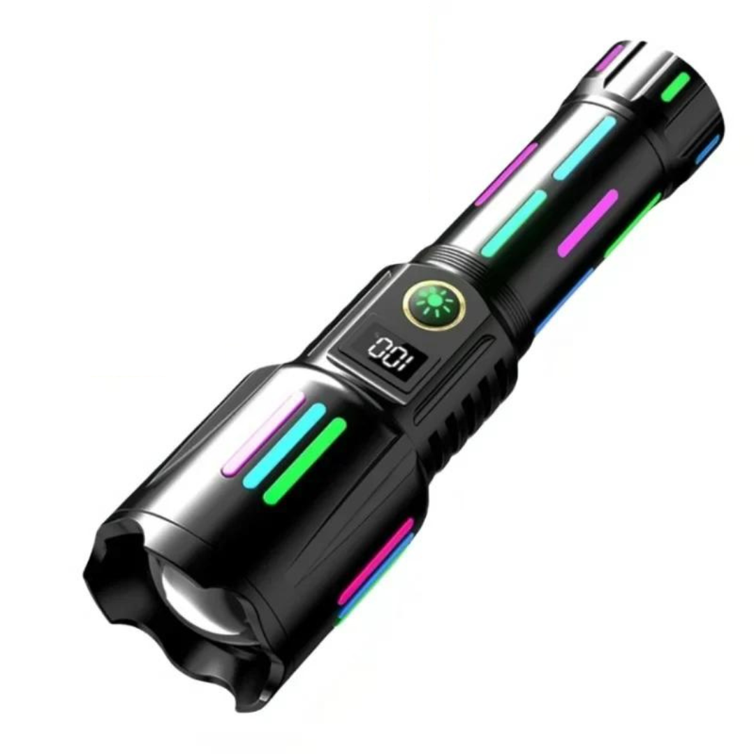 Lanterna tactica profesionala 6500lm, 26650mah baterie, afiseaza nivelul bateriei, incarcare tip-C, Zoom - SoareOnline