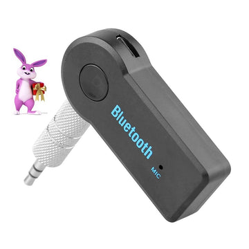 Adaptor Bluetooth Soare®, Receiver audio 3.0 cu functie de transmitator auto pentru orice tip de masina, Jack 3.5mm, Culoare Negru