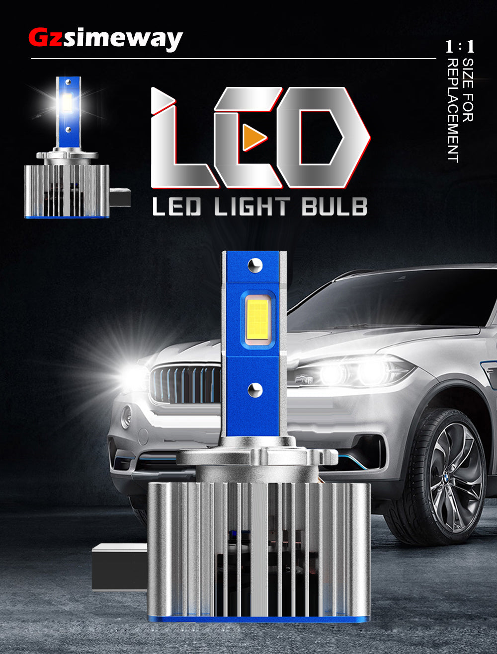 Set de 2 becuri conversie led X20 D1S plug and play 35W, 11200lm