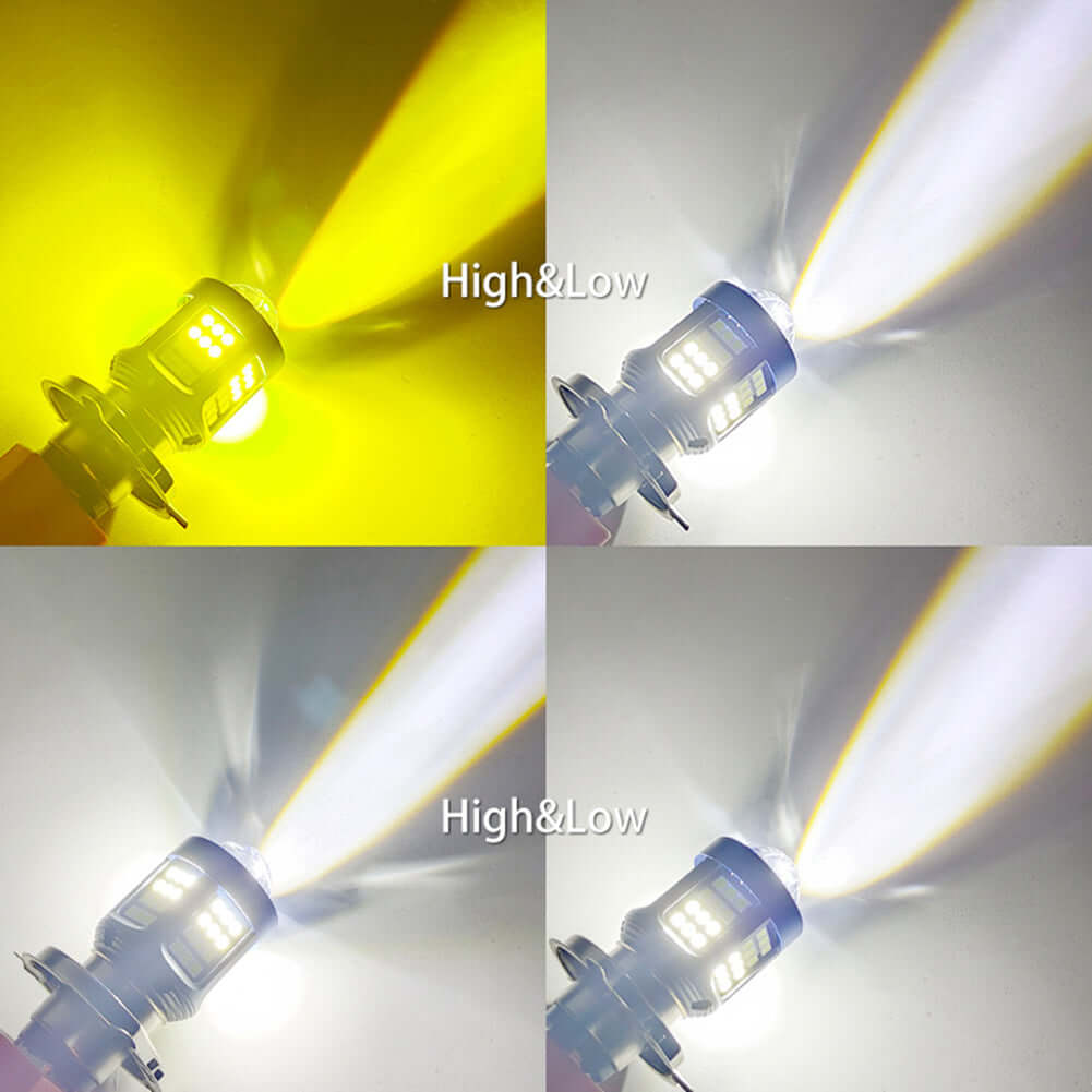 Bec Led H4 cu doua faze 3030 61 SMD temperatura 6000k putere 160W