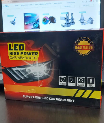 Set 2 becuri led auto H7 20000lm 120W 6500k