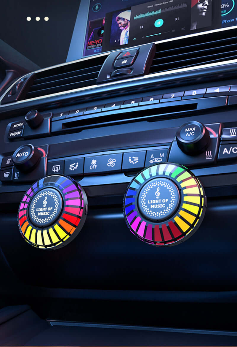 Lampa LED cu parfum și ritm pentru vehicule, culoarea luminii se va schimba in funcție de muzică sau sunet și vine impreună cu parfumul. F2