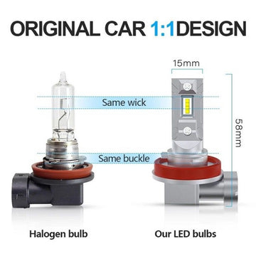 Set 2 becuri LED H11, 120W, 12V, lumina alb-rece, 6000k, 15000 lumeni 35702