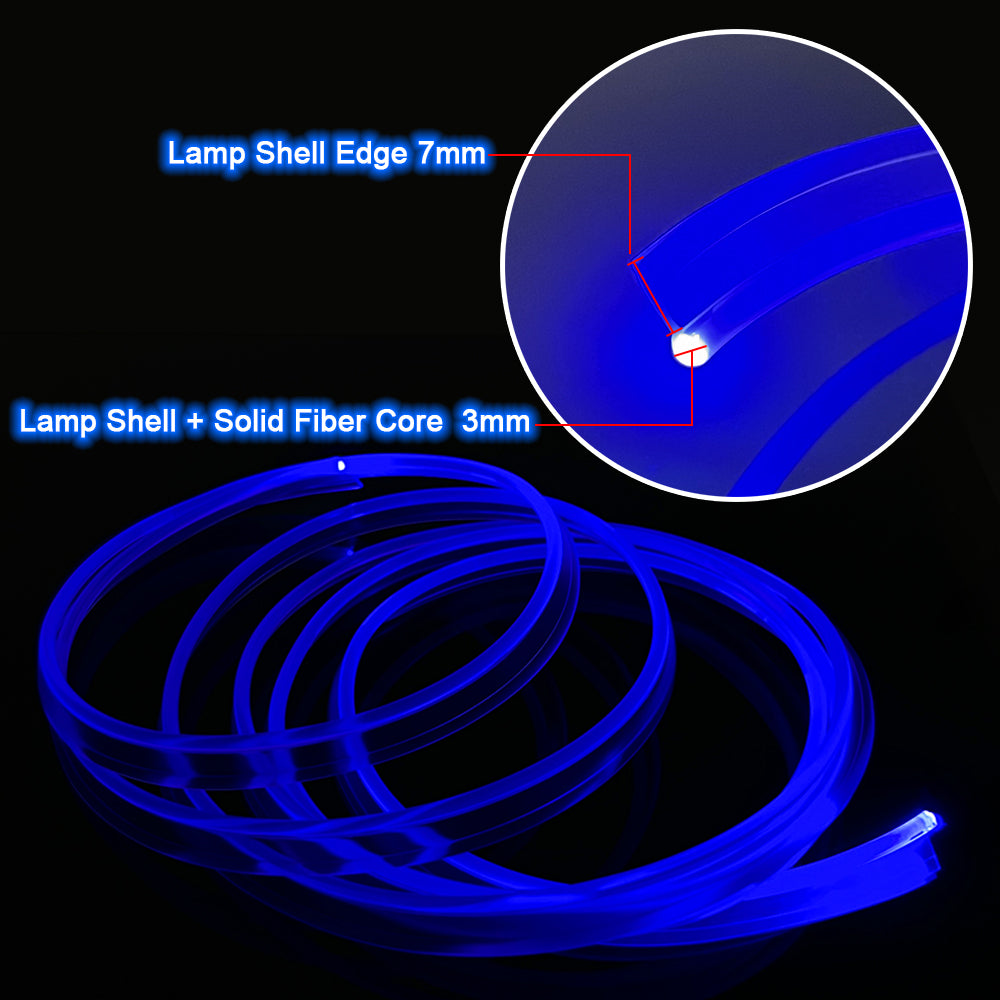 Banda LED Neon auto RGB cu 7 Culori, Alimentare USB pentru Lumini Interioare 5m