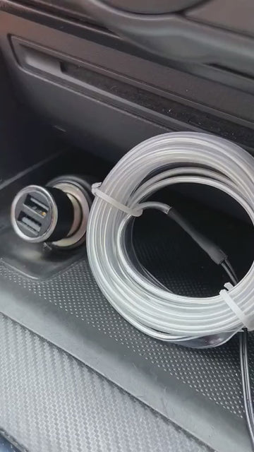 Lumini ambientale auto LED RGB, conectare USB cu telecomanda pe fir, 2 metri, BMW, AUDI, VW
