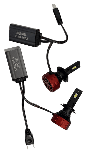 Set 2 becuri LED H7, T8, canbus 100%, 200W, 6000k, 30000h, 20000Lm, 12V