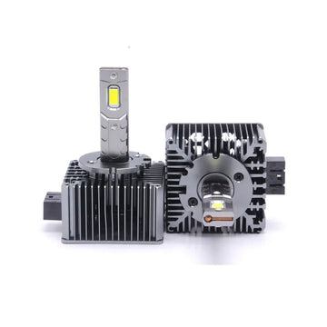 Becuri LED Xenon D1S, 120W, 20000 Lumen, Canbus Plug&Play, Set 2 Bucati, Ventilator si Tija Racire din Cupru, 30000 Ore, Fara Eroare, IP68, SOARE®