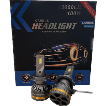 Becuri cu Led auto pentru faruri H11 A8 , DC 12-24V 15000Lm, 6000k