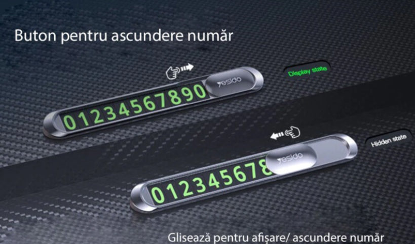 Suport Auto Pentru Numar de Telefon Suport Bord, Pentru Parcare, Numere Magnetice - SoareOnline