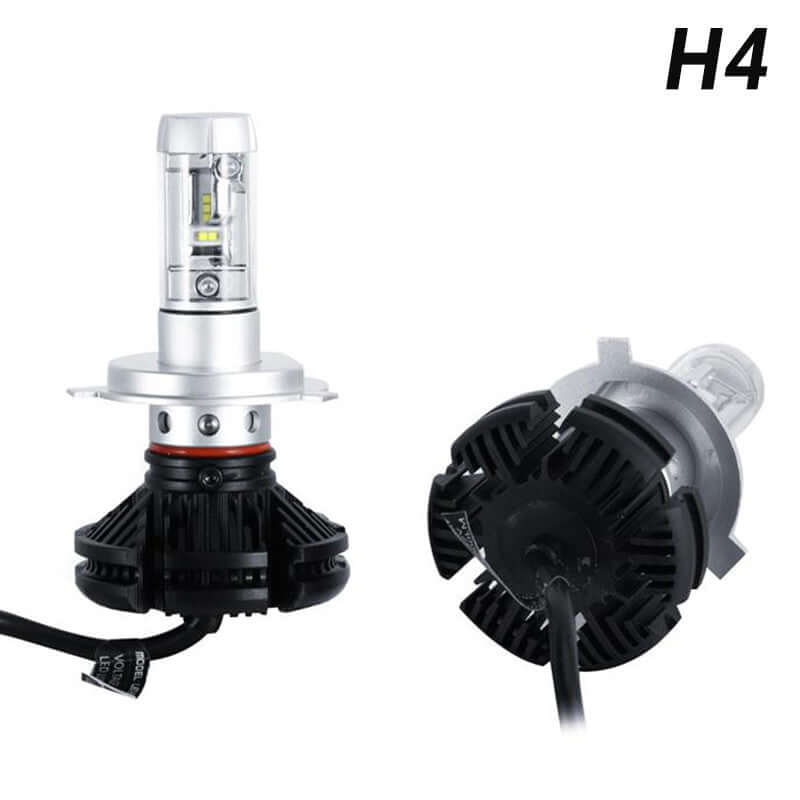 Becuri cu Led auto pentru faruri H4 super white X3 , DC 9-32V - 6000 Lumeni, IP67 chip ZES de la Philips 3000K/6500k/8000k