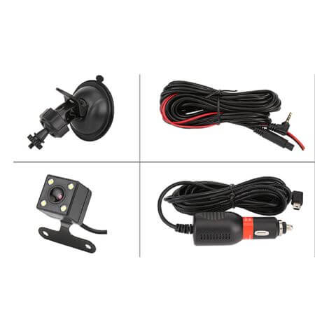 Camera auto dvr 3 Camere incluse Fata/Spate si Interior Filmare permanenta pe 2 din ele, Ecran 4 inch