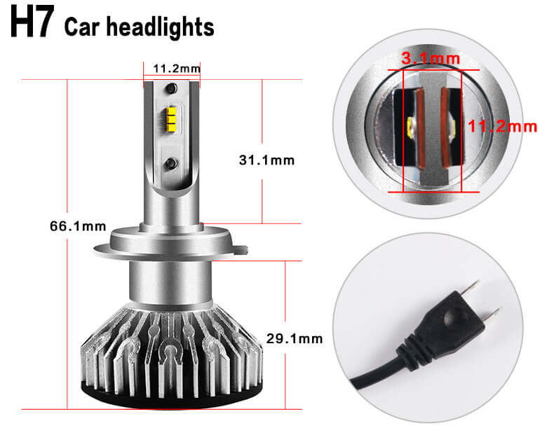 Becuri cu Led auto pentru faruri HB3/9005 super white F2 , DC 12-24V - 8000 Lumeni, IP67 6000k, led CSP