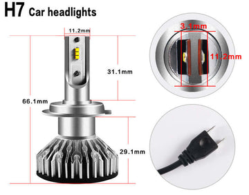 Becuri cu Led auto pentru faruri H7 super white F6 , DC 12-24V - 8000 Lumeni, IP67 6000k, led CSP
