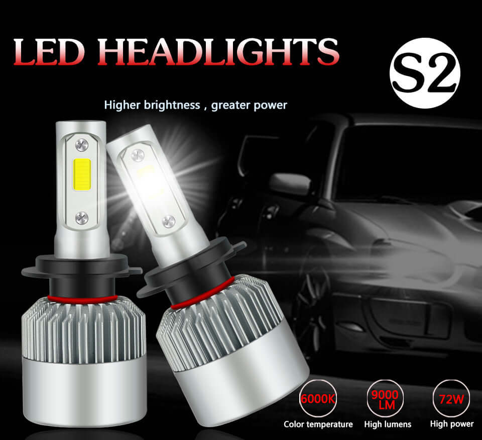 Set 2 LED-uri Auto H7 6500K 72w8000 lumeni si set becuri auto led pozitii cadou