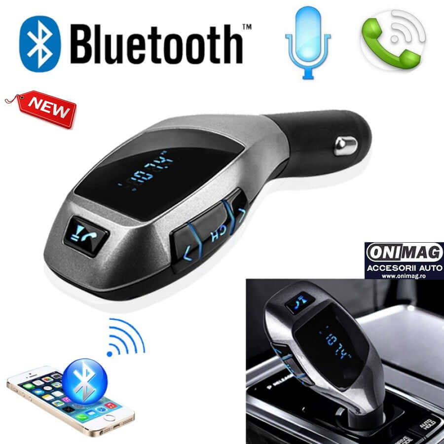 Modulator auto FM X7 cu Functie Bluetooth si Telecomanda Hands-Free