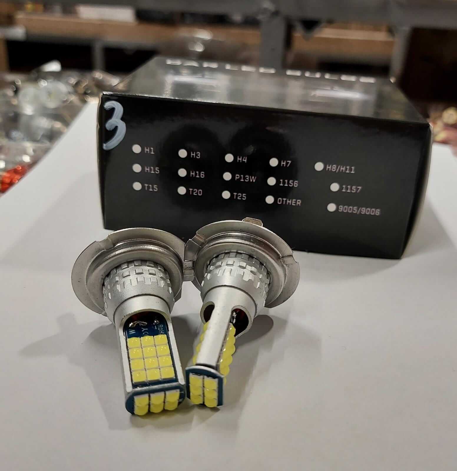 Set de 2 Becuri led H7, 3000LM, 3500k, lumini de ceata