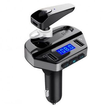 Modulator FM MP3 Player + handsfree cu casca bluetooth V4.2 V6