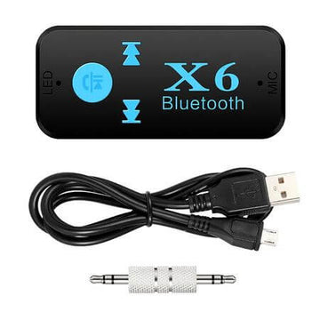Receptor car kit auto X6 stereo Bluetooth 3.5mm aux, negru