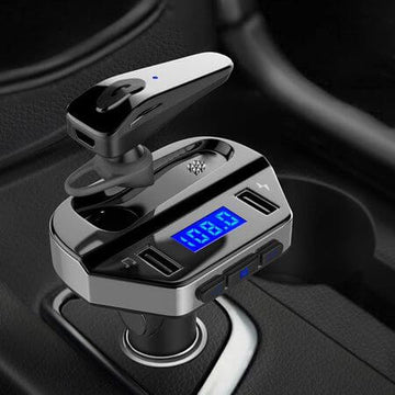 Modulator FM MP3 Player + handsfree cu casca bluetooth V4.2 V6