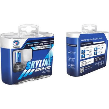Set 2 becuri auto H7 cu halogen Skyline, lumina alba 12V, 55W pro