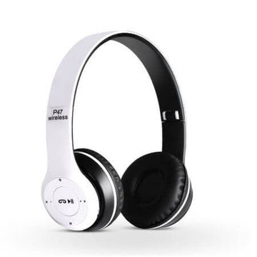 Casti bluetooth P47 cu microfon Radio, Aux, SD Card ALB